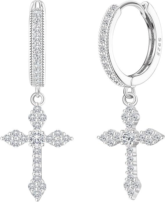 boucle-oreille-croix-femme-argent