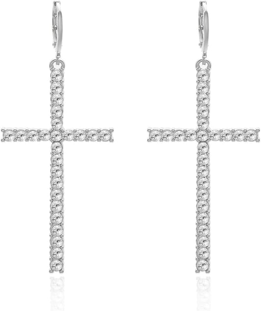 boucle-oreille-croix-acier