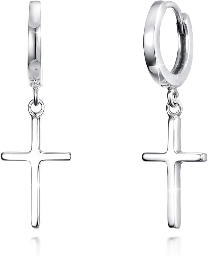 boucle-oreille-croix-argent