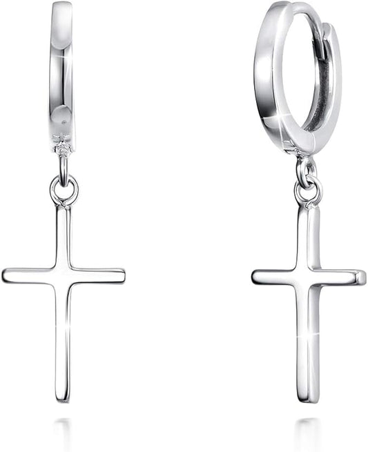 boucle-oreille-croix-argent