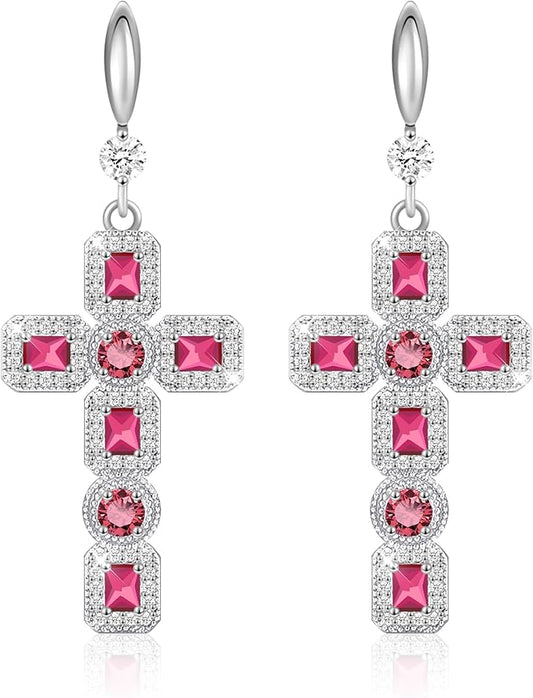 boucle-oreille-croix-pierre
