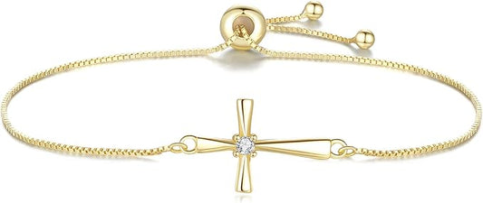 bracelet-or-croix-horizontale